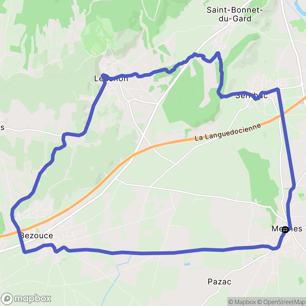 Meynes : carte du parcours de randonnée - France
