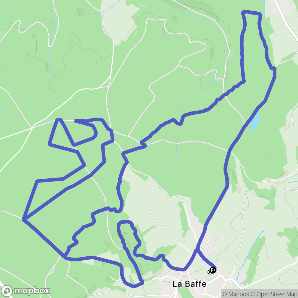 La Baffe : carte du parcours de randonnée - France