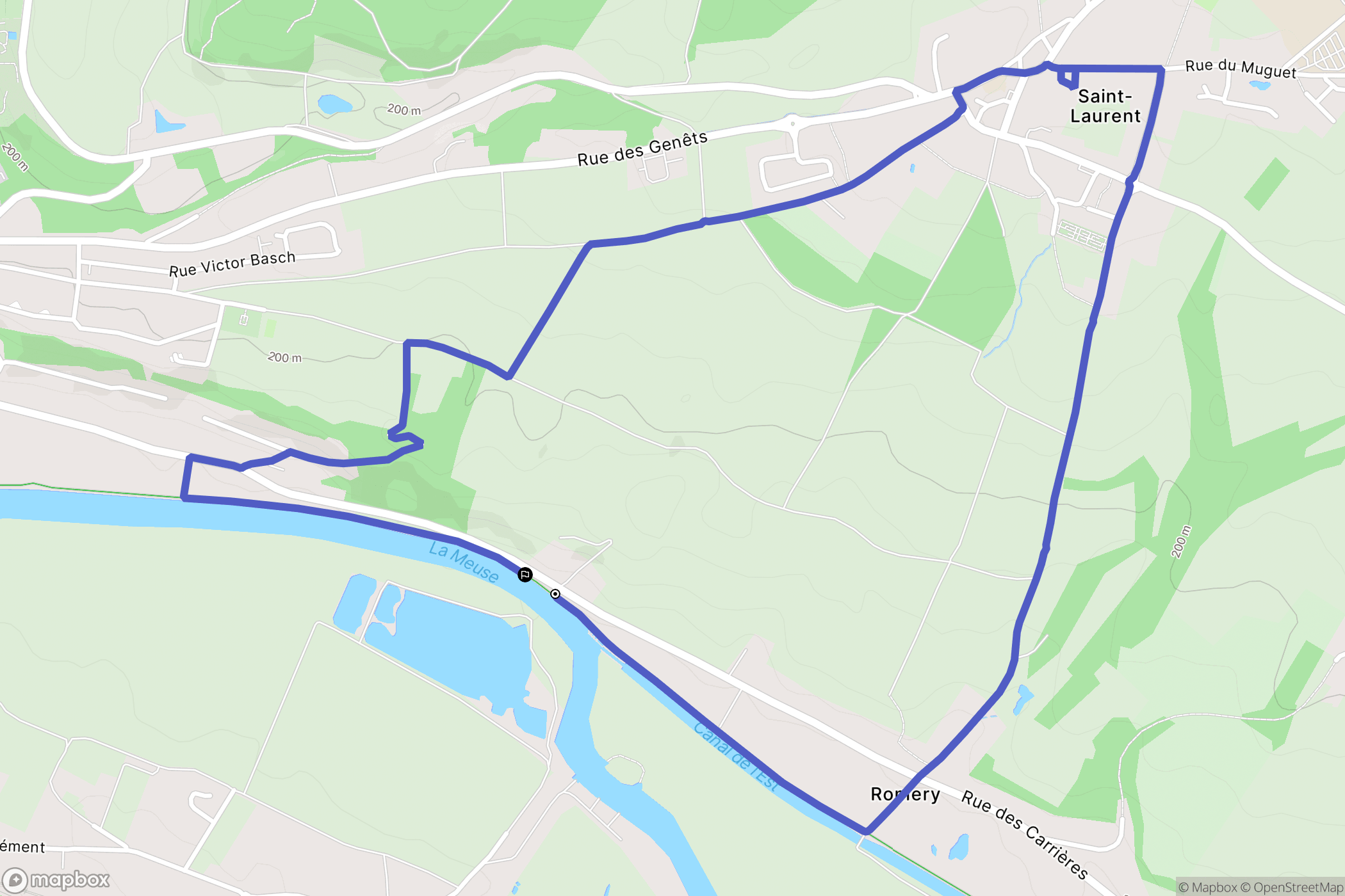 Saint-Laurent : carte du parcours de randonnée - France