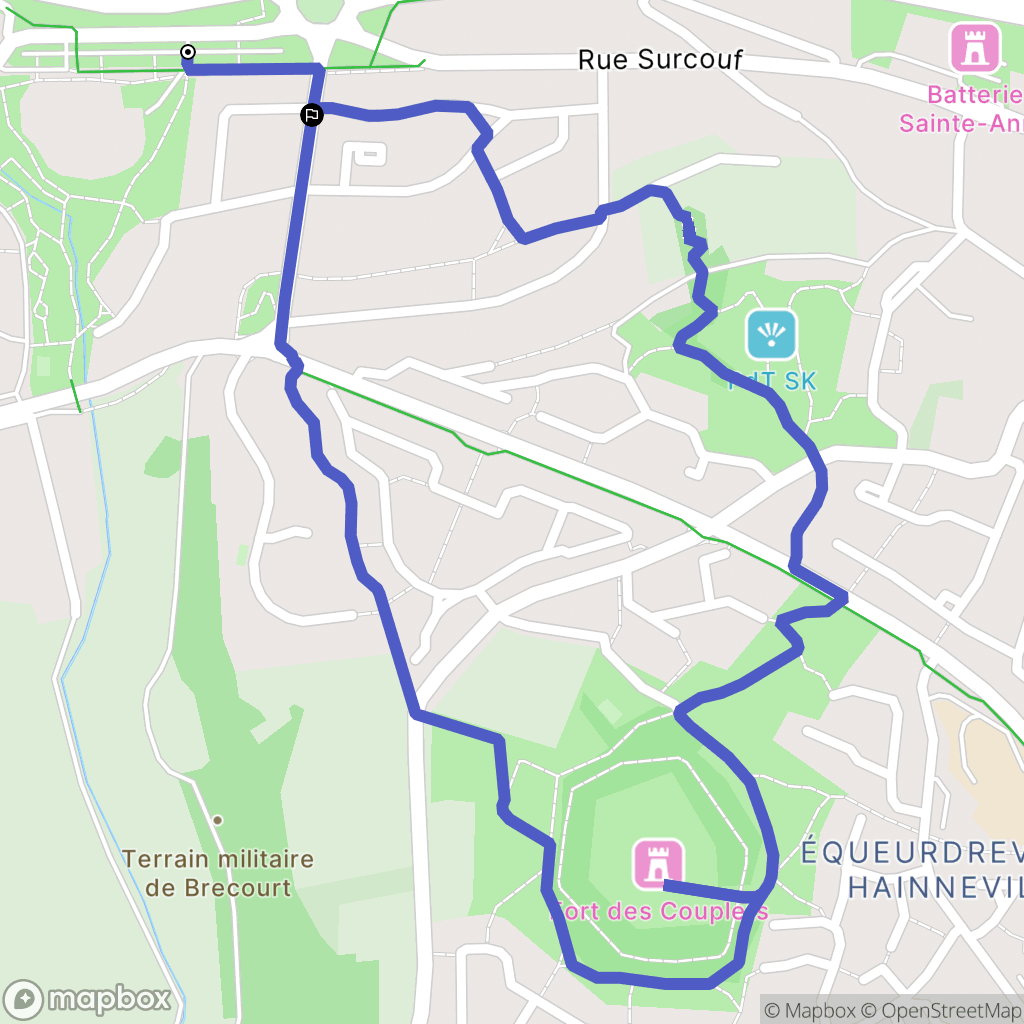 Équeurdreville-Hainneville : carte du parcours de randonnée - France