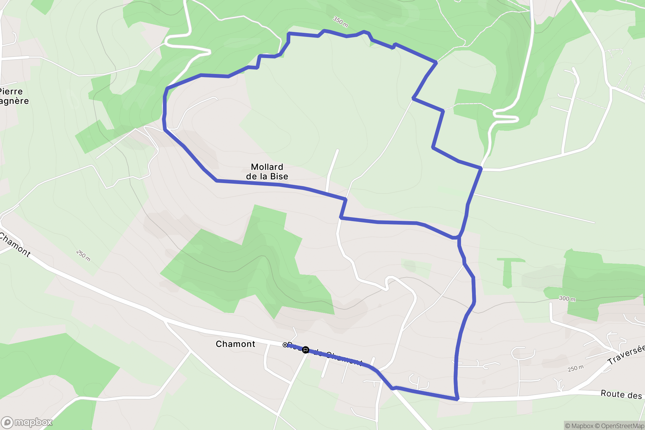 Saint-Chef : carte du parcours de randonnée - France