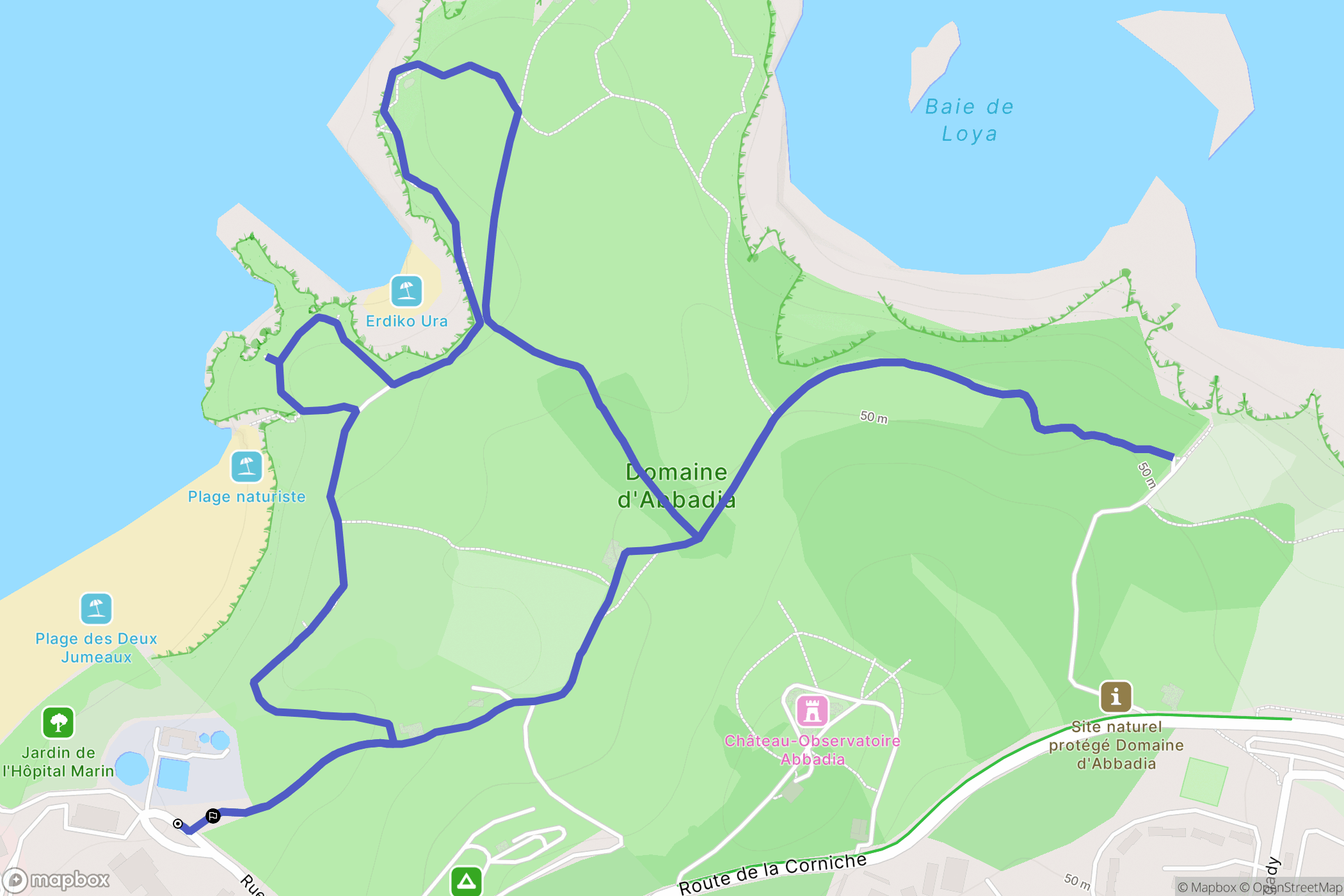 Hendaye : carte du parcours de randonnée - France