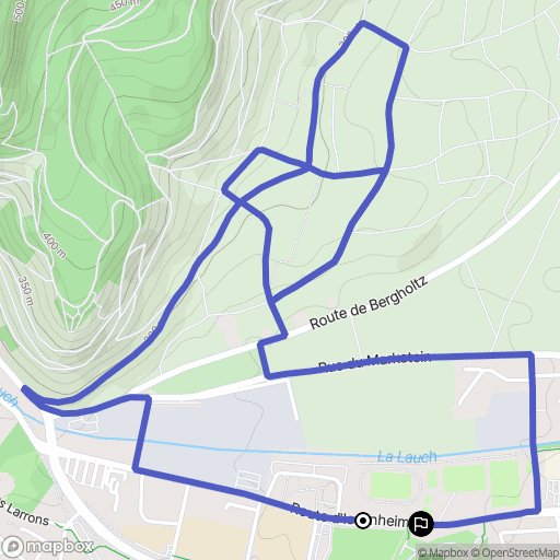 Guebwiller : carte du parcours de randonnée - France