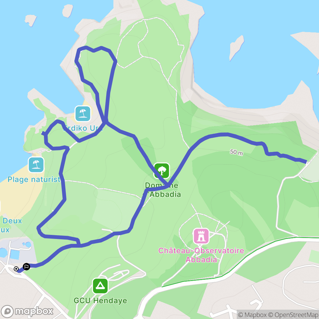 Hendaye : carte du parcours de randonnée - France