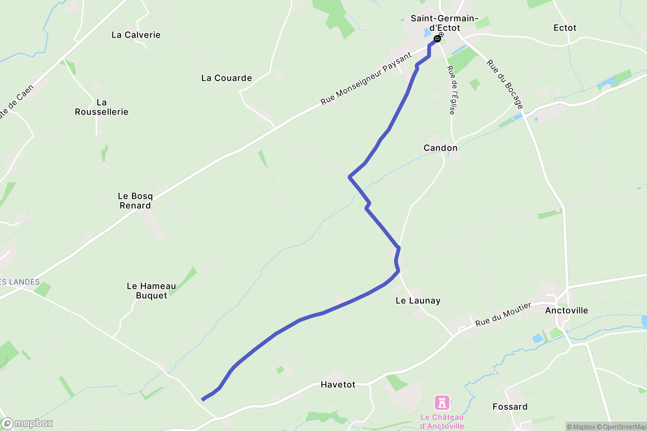 Aurseulles : carte du parcours de randonnée - France