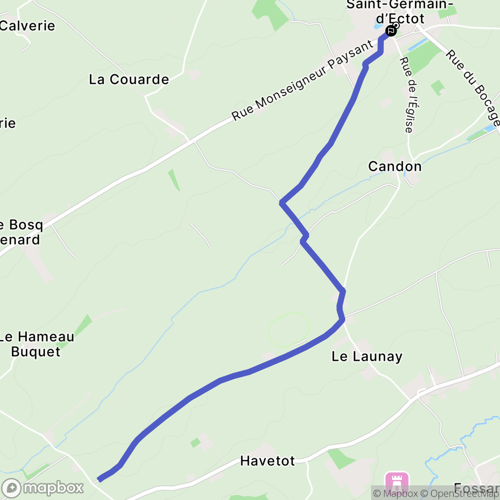 Aurseulles : carte du parcours de randonnée - France