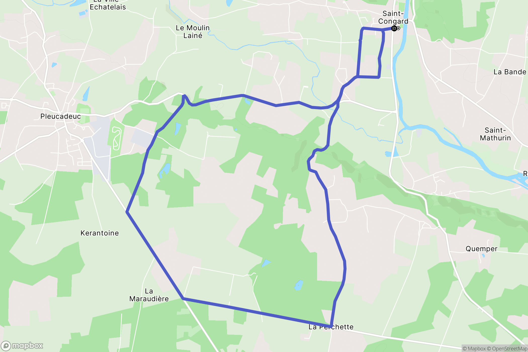 Saint-Congard : carte du parcours de randonnée - France