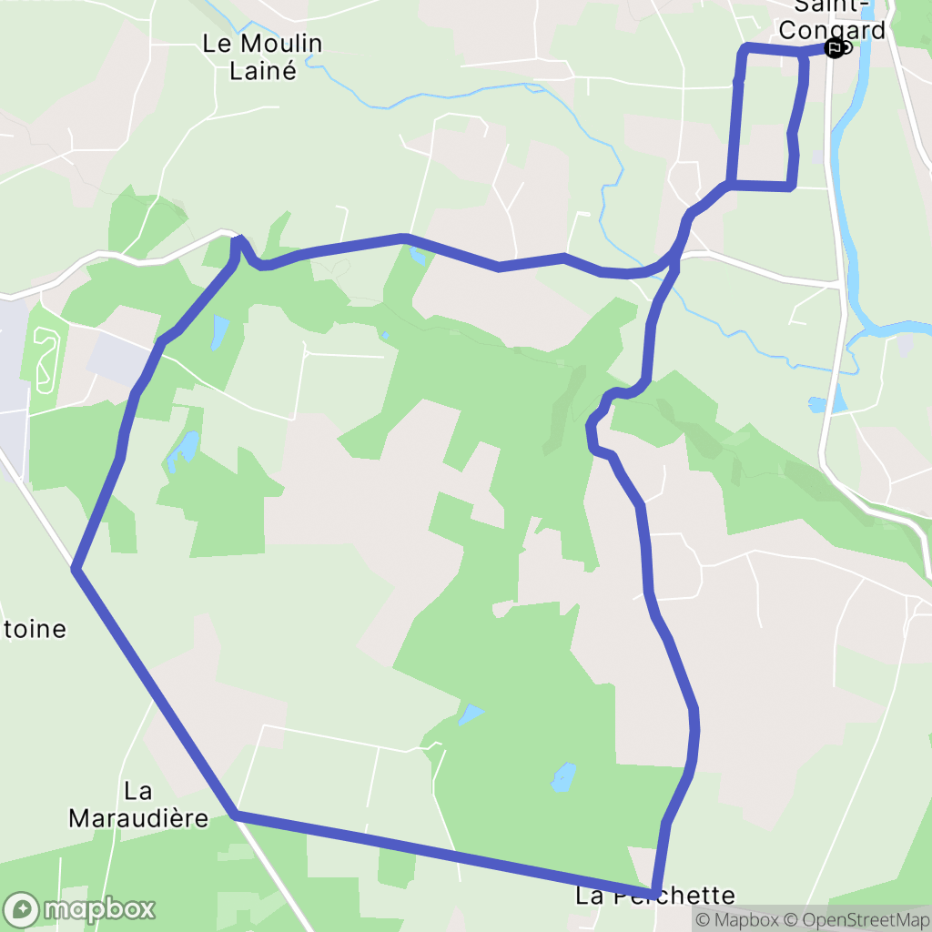 Saint-Congard : carte du parcours de randonnée - France