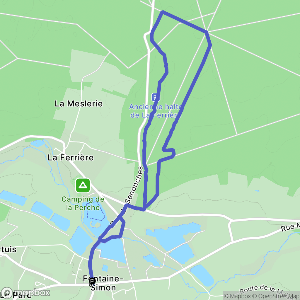 Fontaine-Simon : carte du parcours de randonnée - France