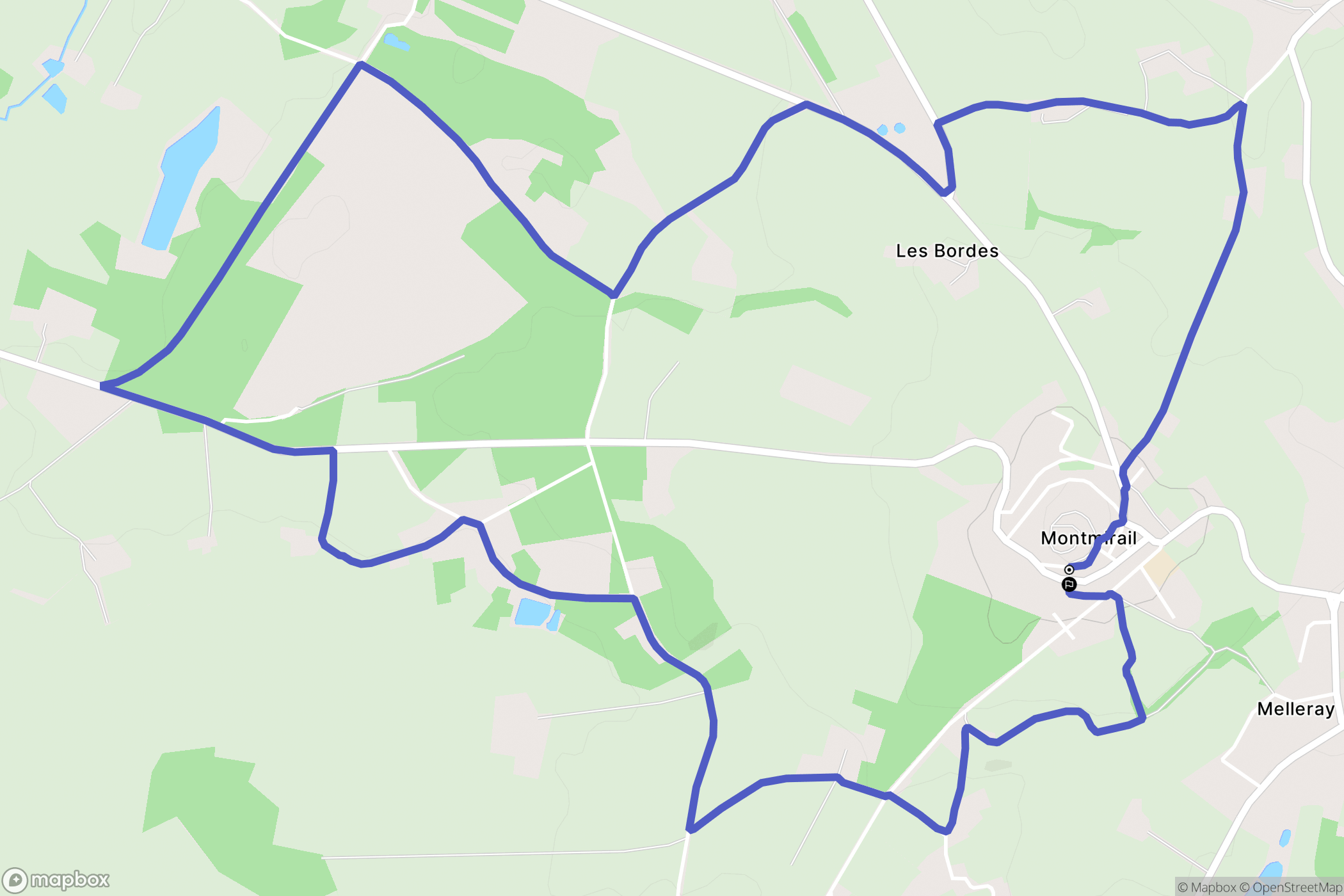 Montmirail : carte du parcours de randonnée - France
