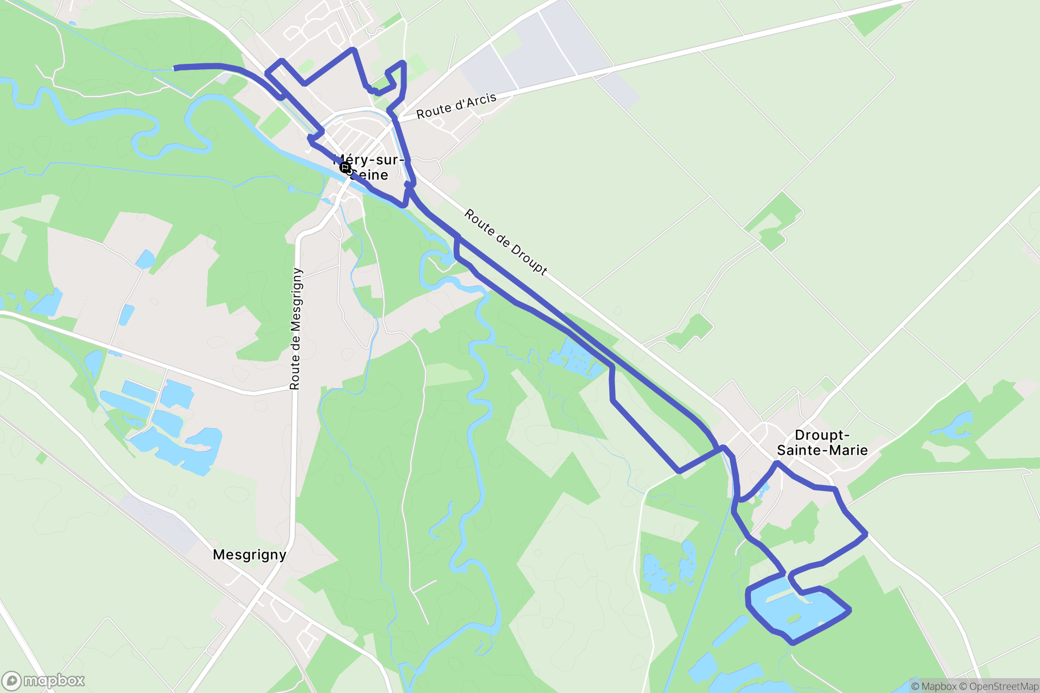 Méry-sur-Seine : carte du parcours de randonnée - France