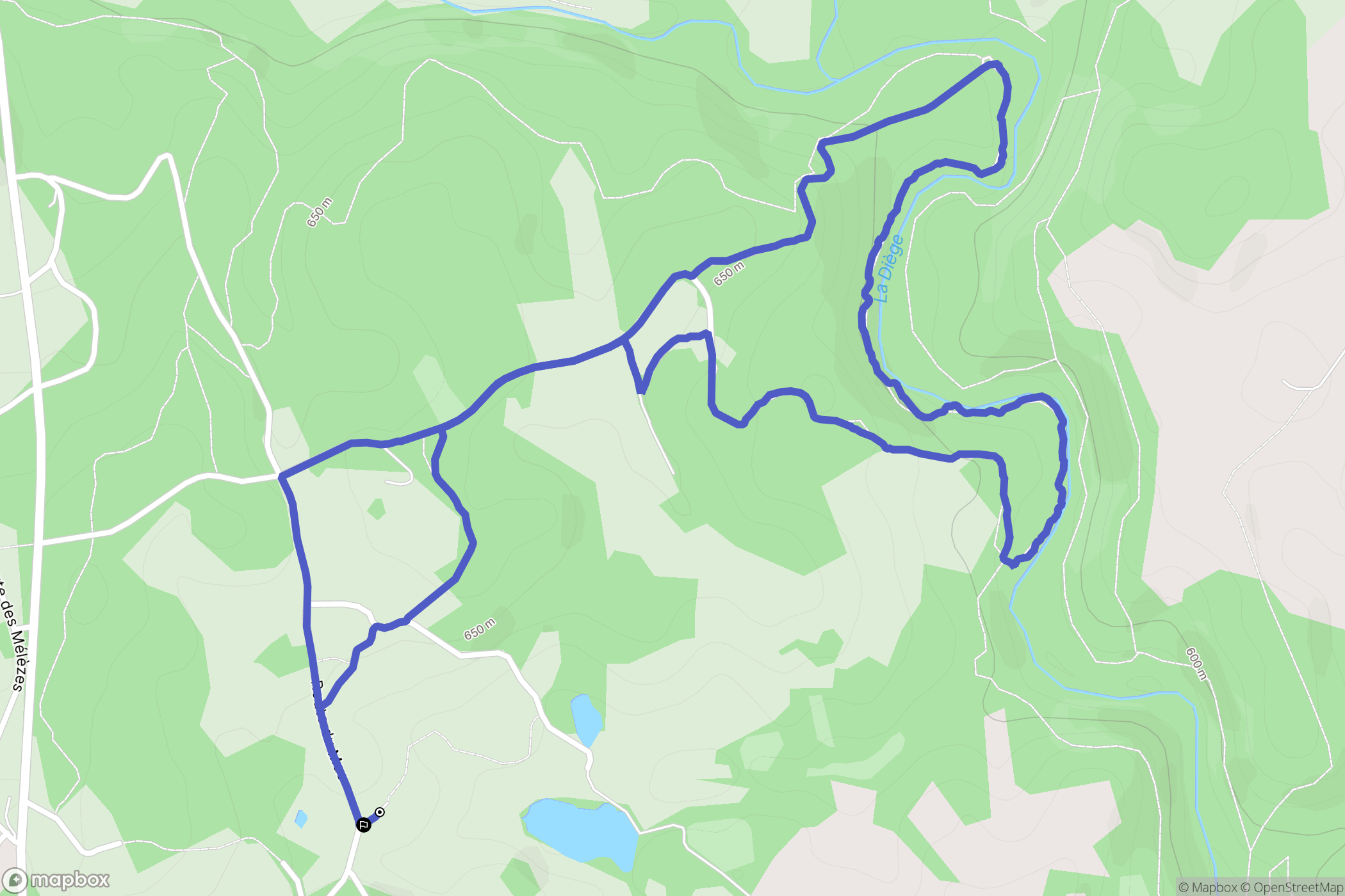 Mestes : carte du parcours de randonnée - France