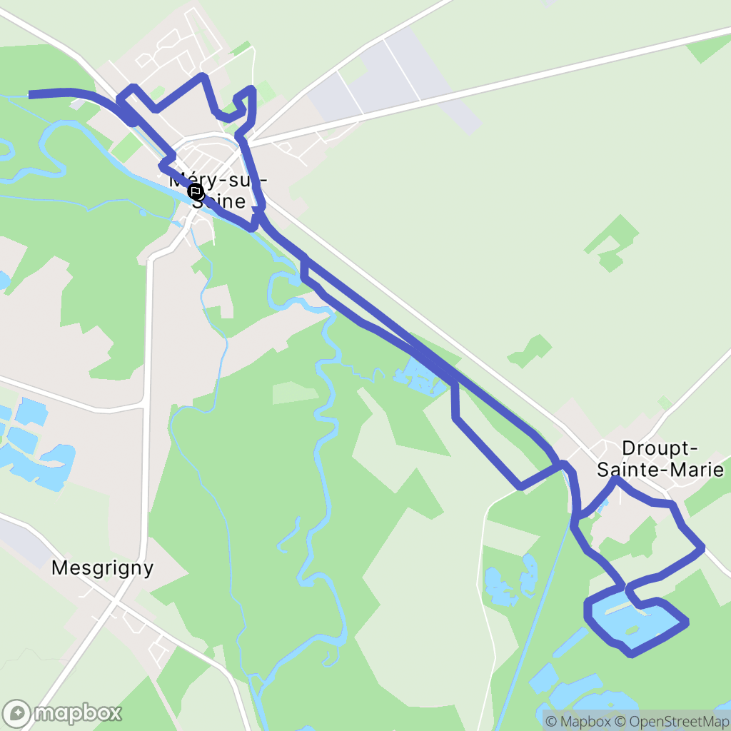 Méry-sur-Seine : carte du parcours de randonnée - France
