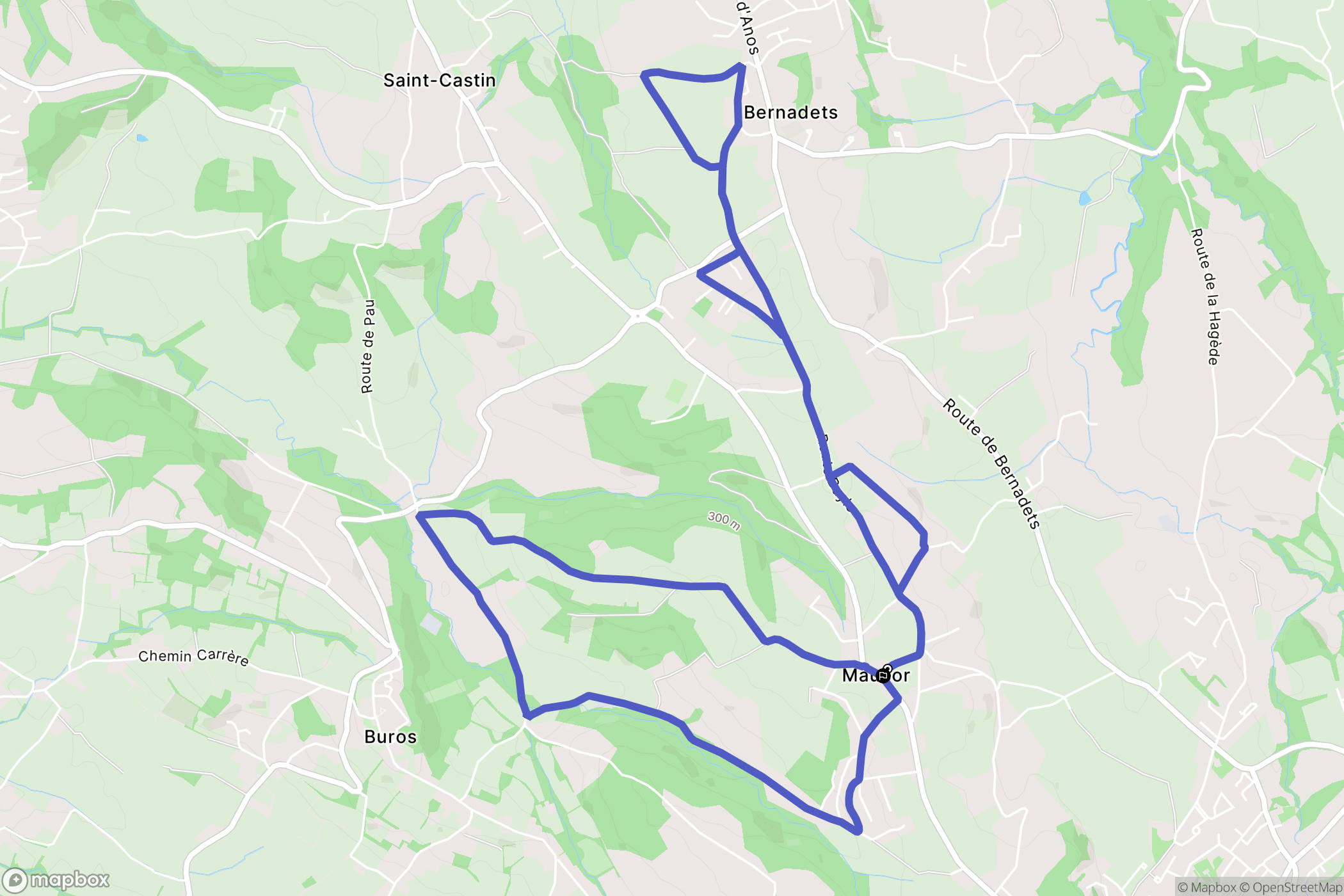 Maucor : carte du parcours de randonnée - France