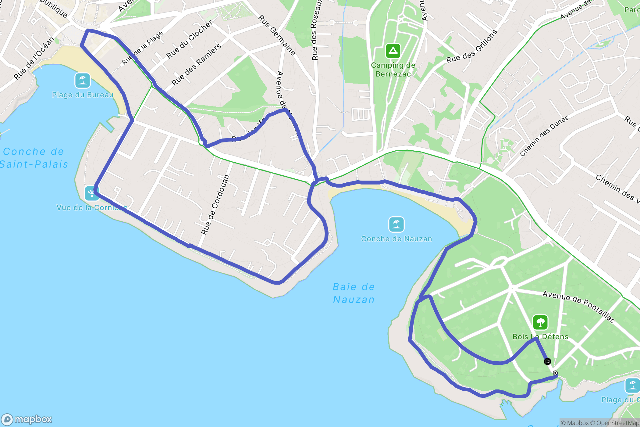Vaux-sur-Mer : carte du parcours de randonnée - France