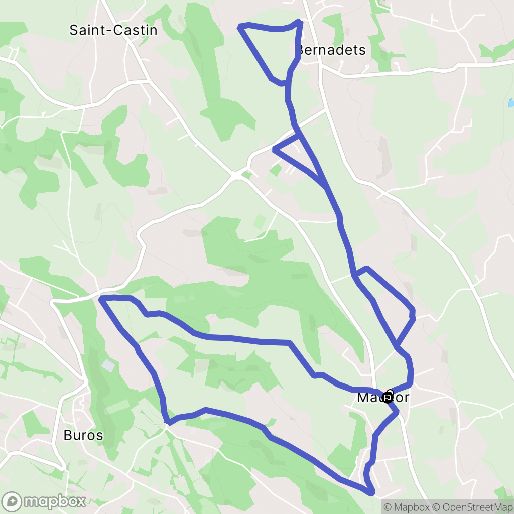 Maucor : carte du parcours de randonnée - France