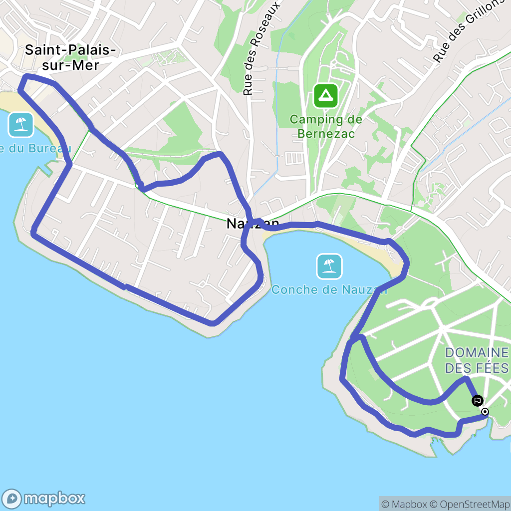 Vaux-sur-Mer : carte du parcours de randonnée - France