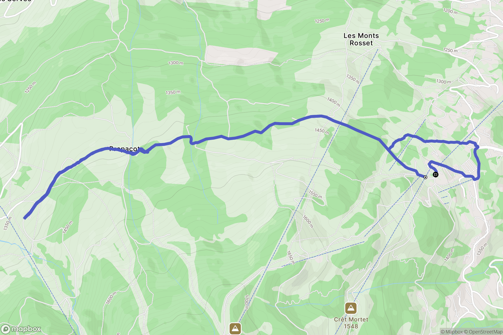 Saint-Gervais-les-Bains : carte du parcours de randonnée - France