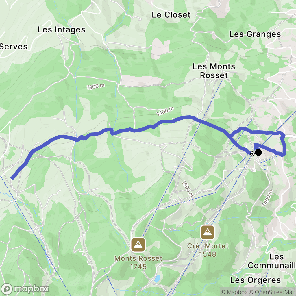 Saint-Gervais-les-Bains : carte du parcours de randonnée - France