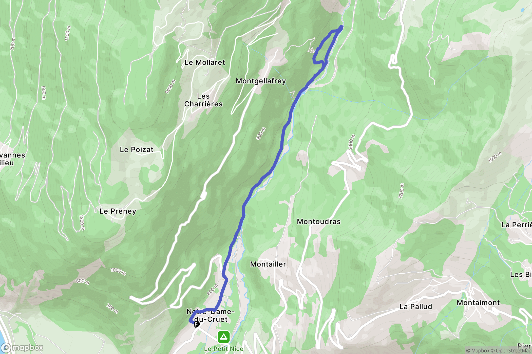 Notre-Dame-du-Cruet : carte du parcours de randonnée - France