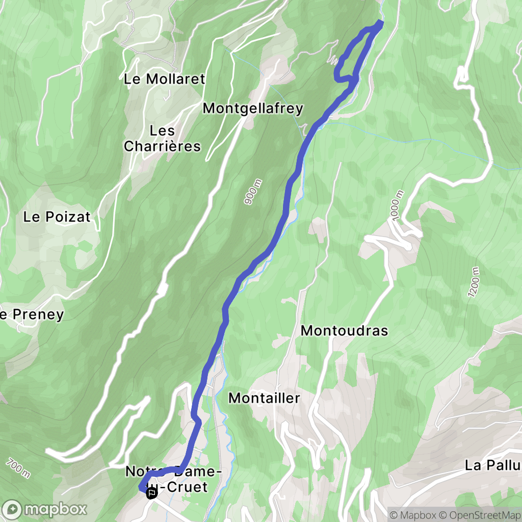 Notre-Dame-du-Cruet : carte du parcours de randonnée - France