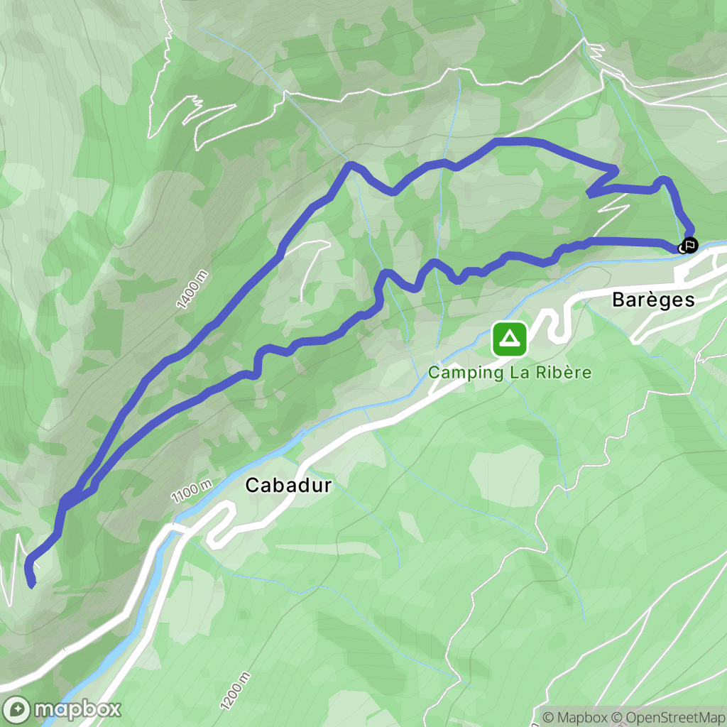 Barèges : carte du parcours de randonnée - France