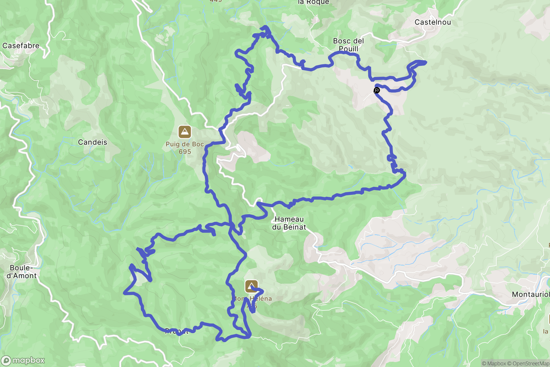 Castelnou : carte du parcours de randonnée - France
