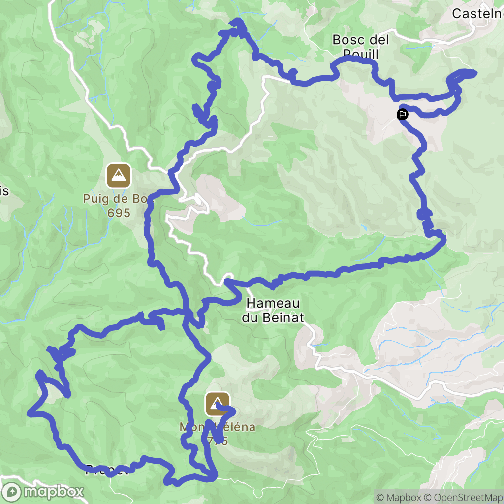 Castelnou : carte du parcours de randonnée - France