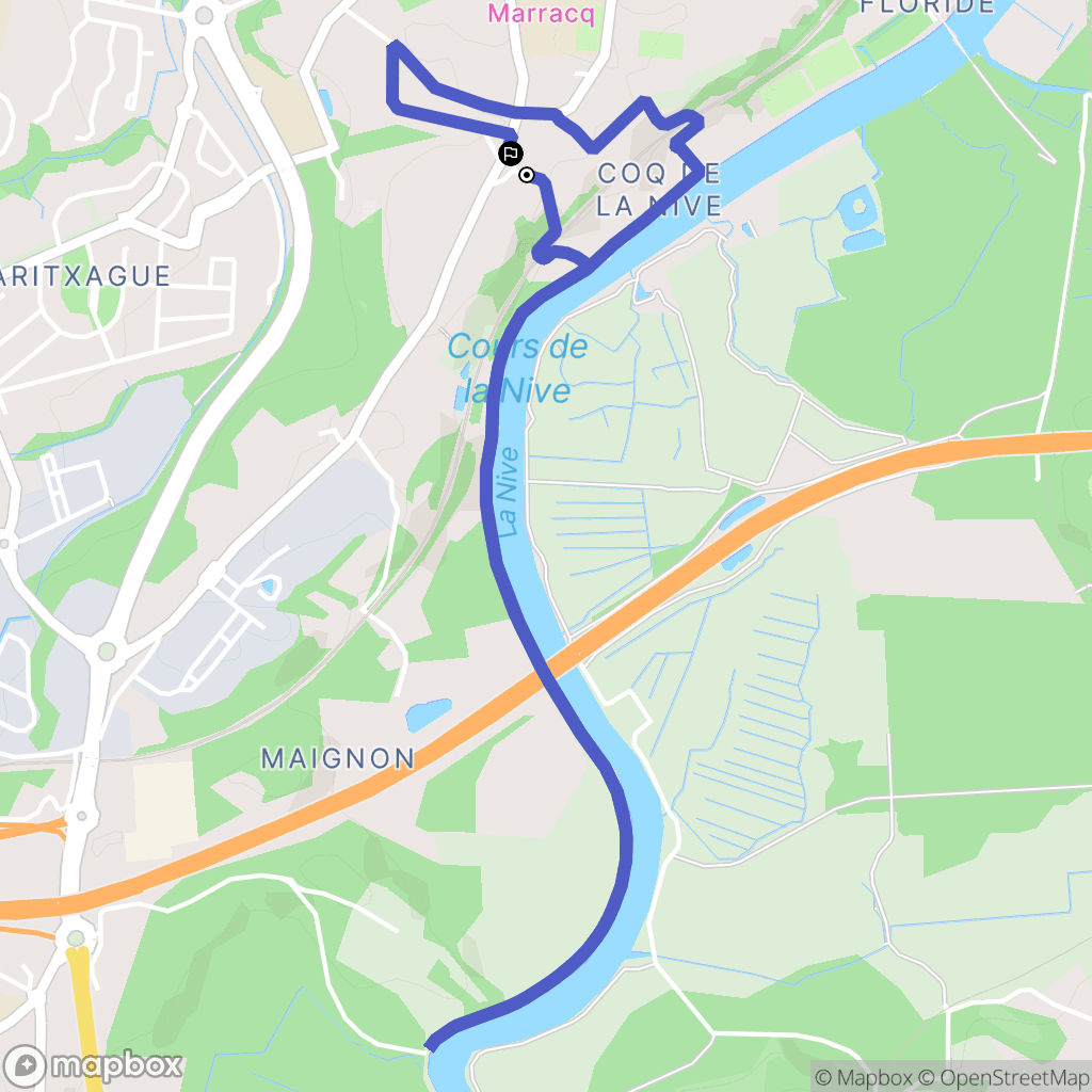 Bayonne : carte du parcours de randonnée - France
