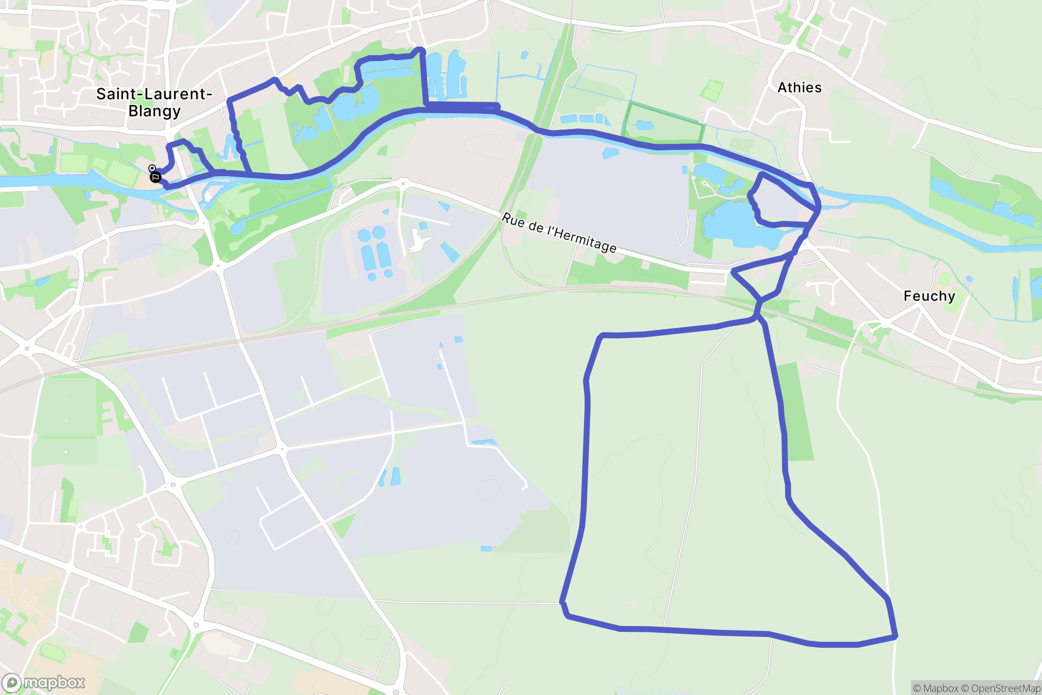 Saint-Laurent-Blangy : carte du parcours de randonnée - France