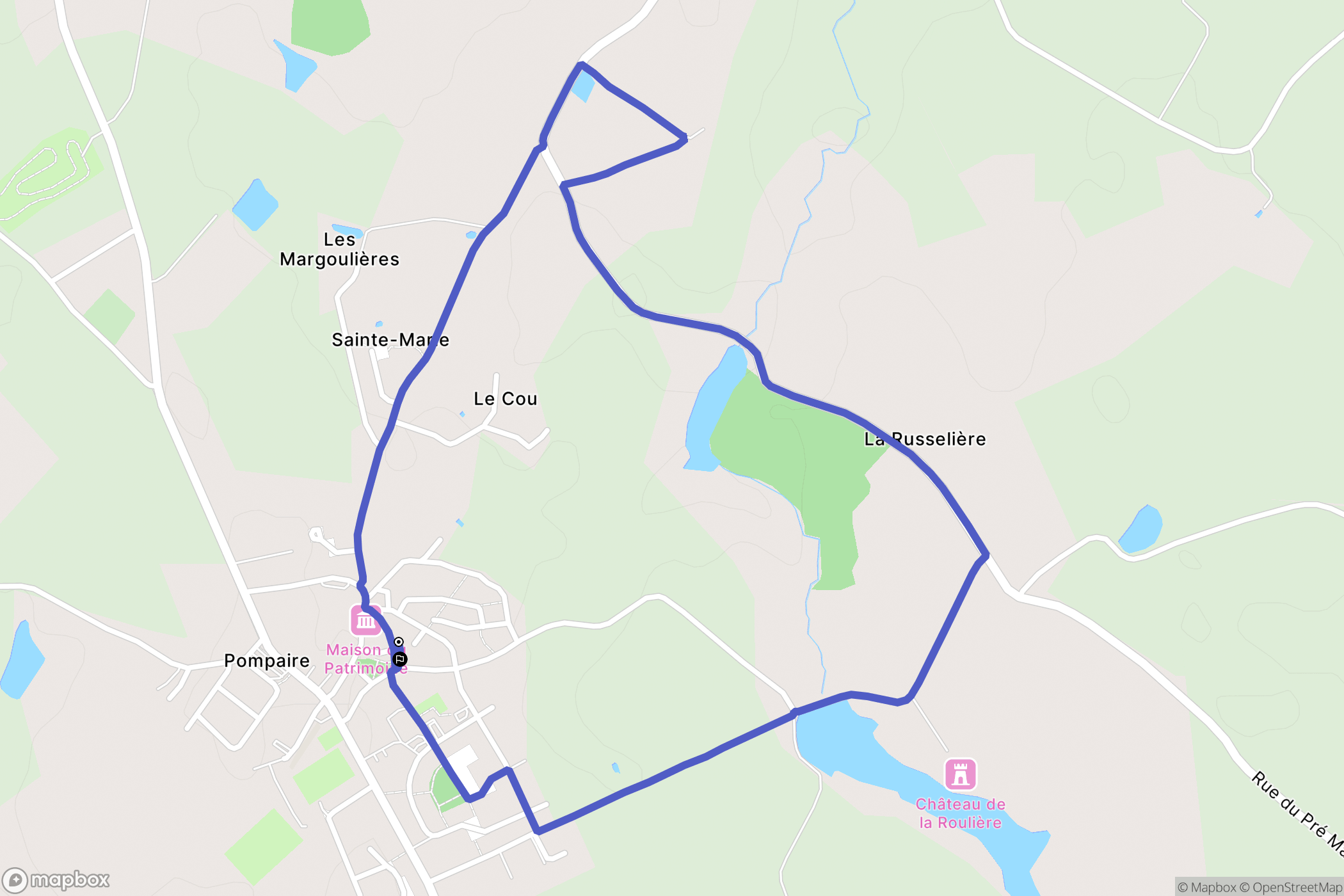 Pompaire : carte du parcours de randonnée - France