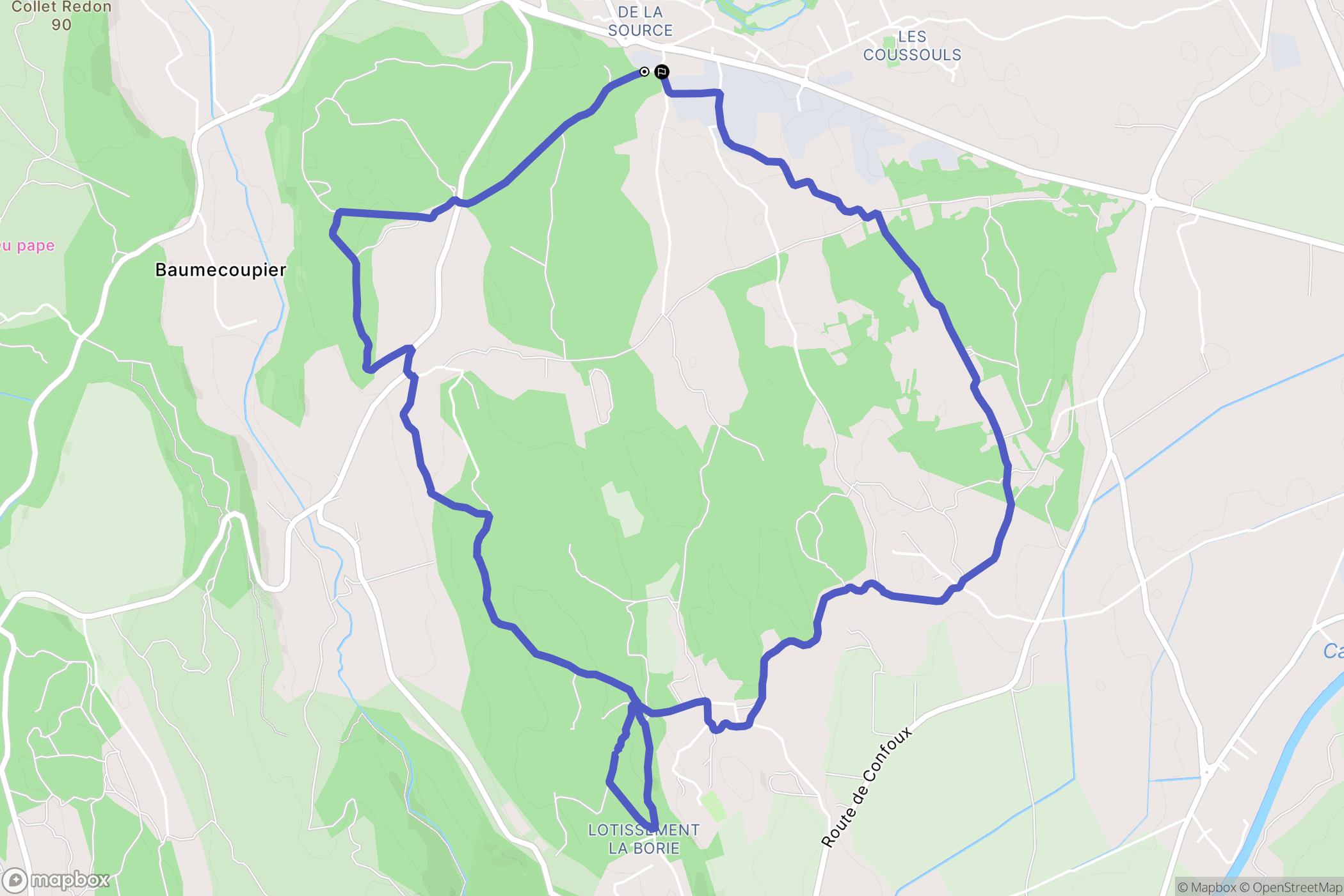 Grans : carte du parcours de randonnée - France