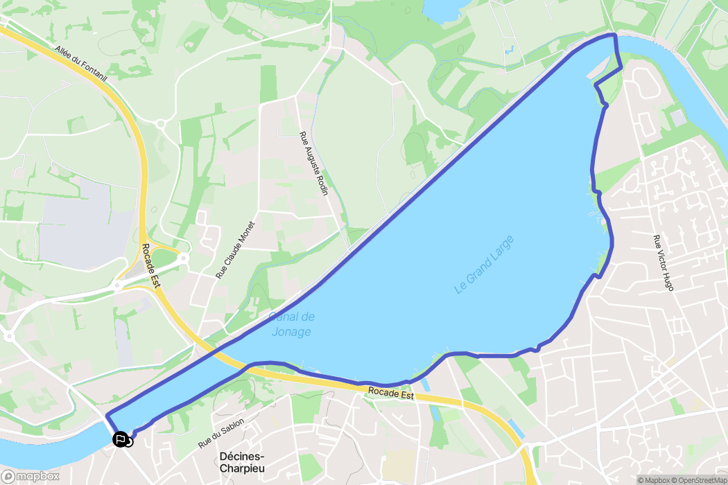 Décines-Charpieu : carte du parcours de randonnée - France