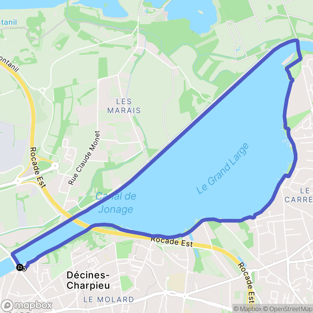 Décines-Charpieu : carte du parcours de randonnée - France