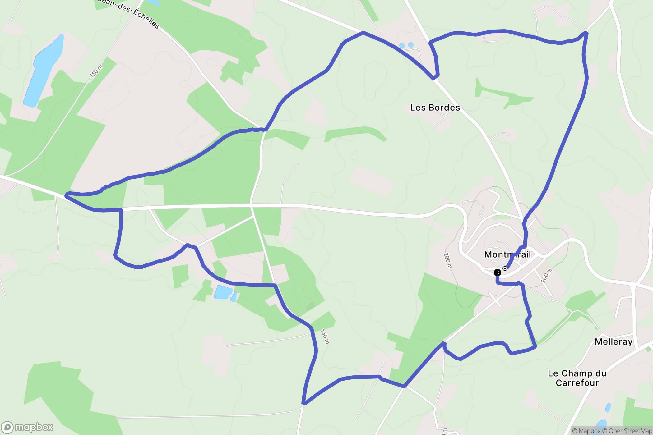 Montmirail : carte du parcours de randonnée - France