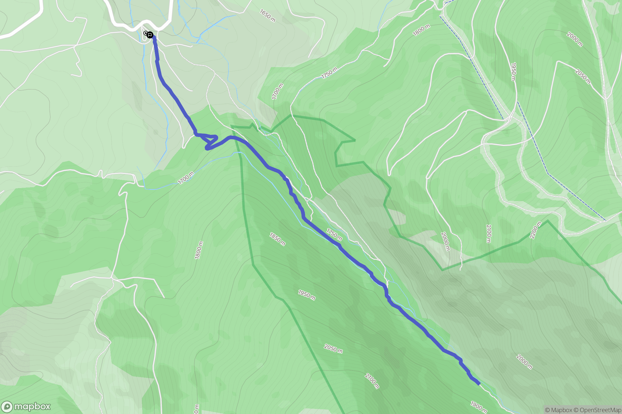 Eyne : carte du parcours de randonnée - France