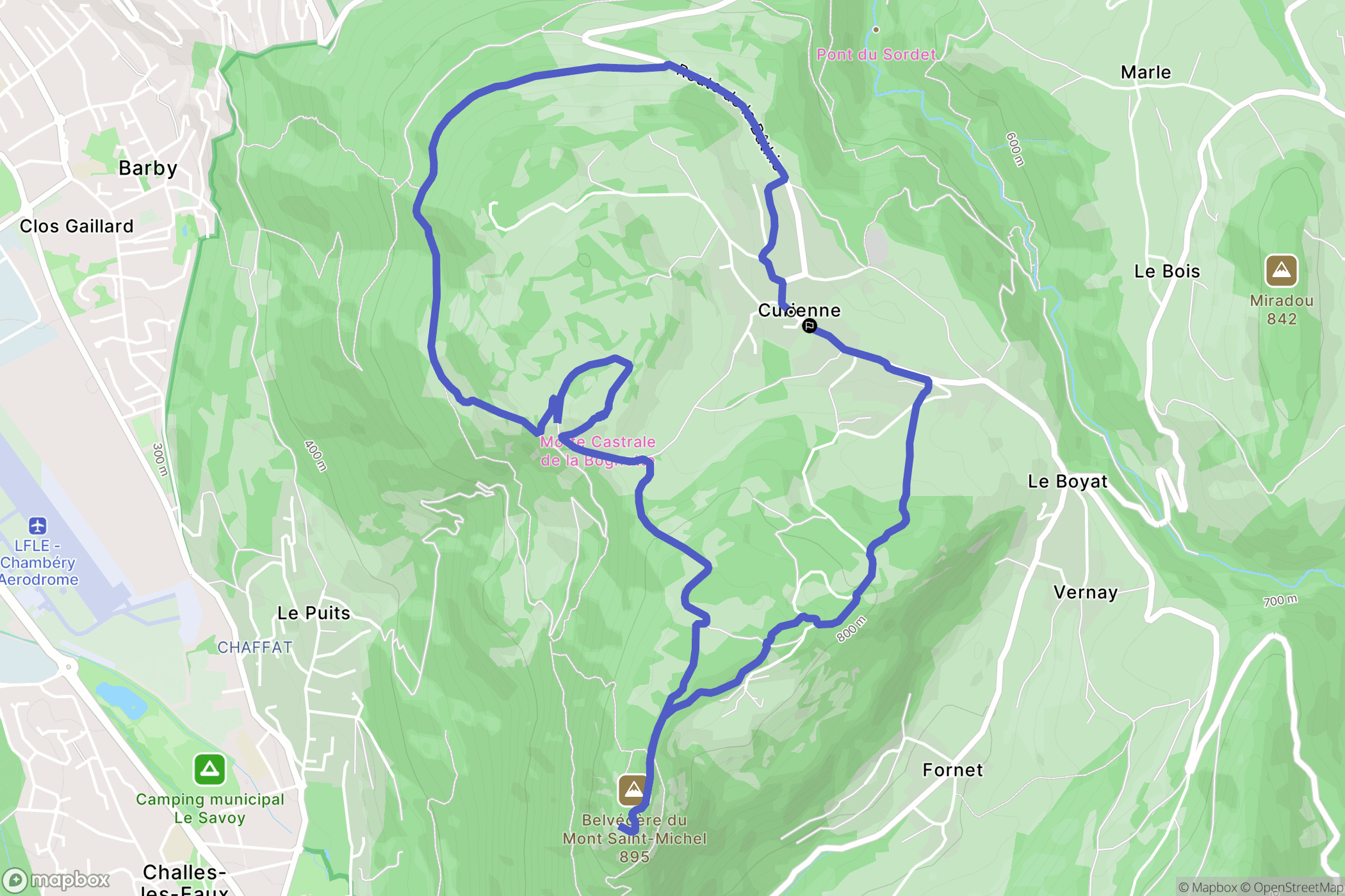 Curienne: routekaart voor buitenactiviteiten - France