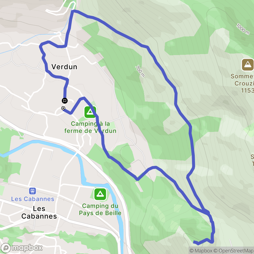 Verdun : carte du parcours de randonnée - France