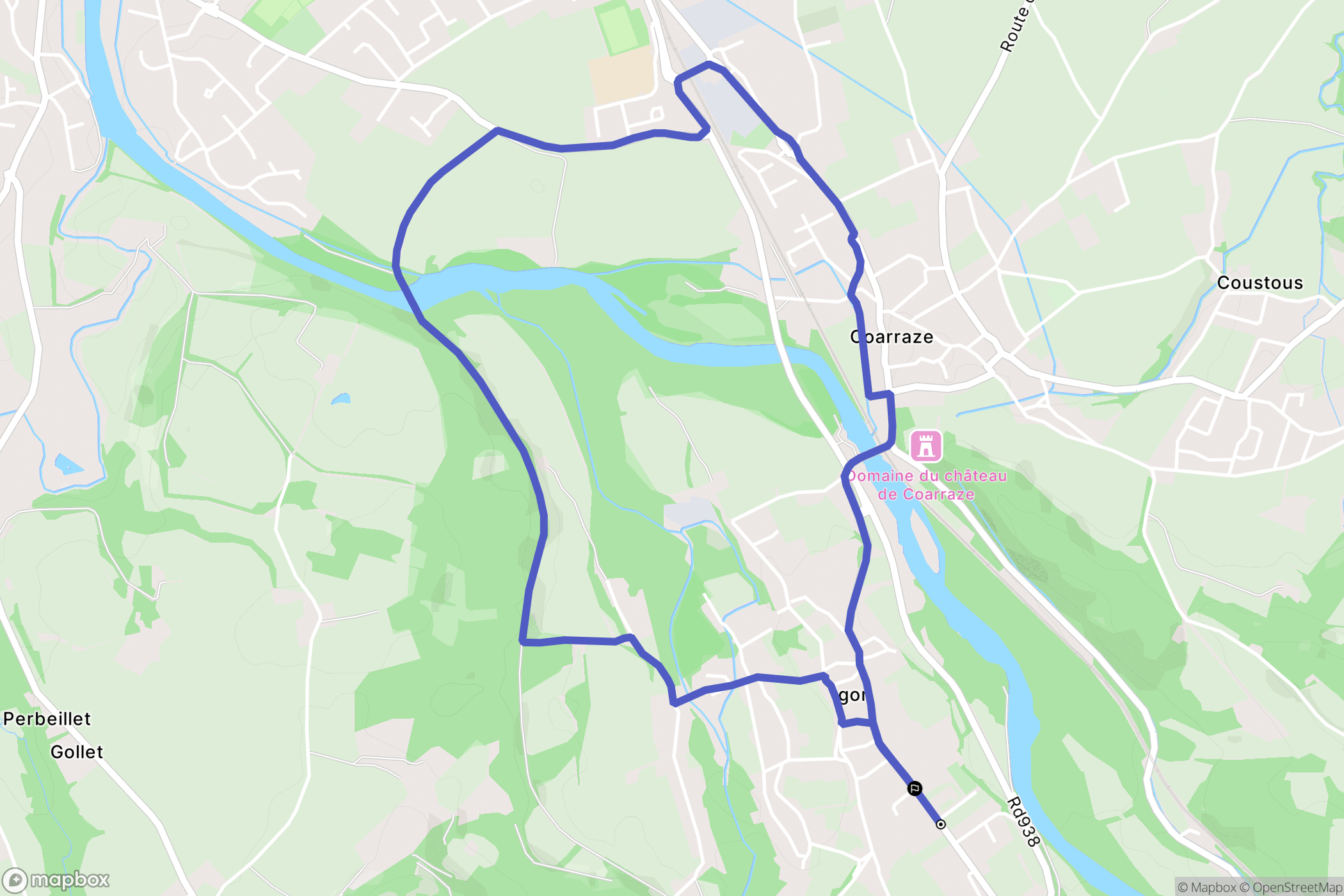 Igon : carte du parcours de randonnée - France