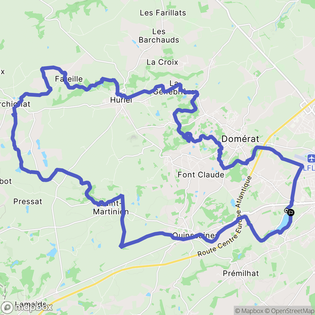 Prémilhat : carte du parcours de randonnée - France
