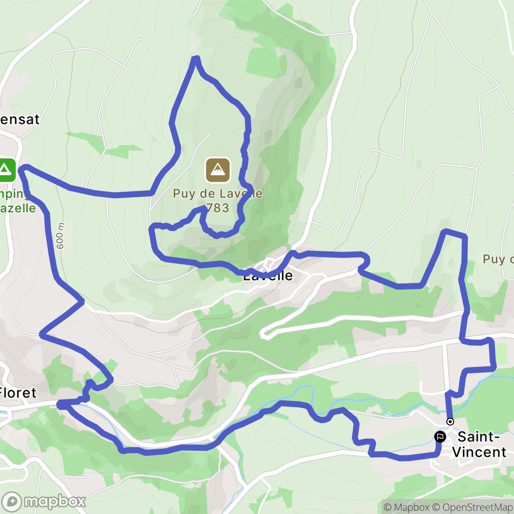 Saint-Vincent : carte du parcours de randonnée - France