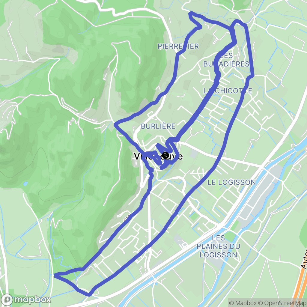 Villeneuve : carte du parcours de randonnée - France