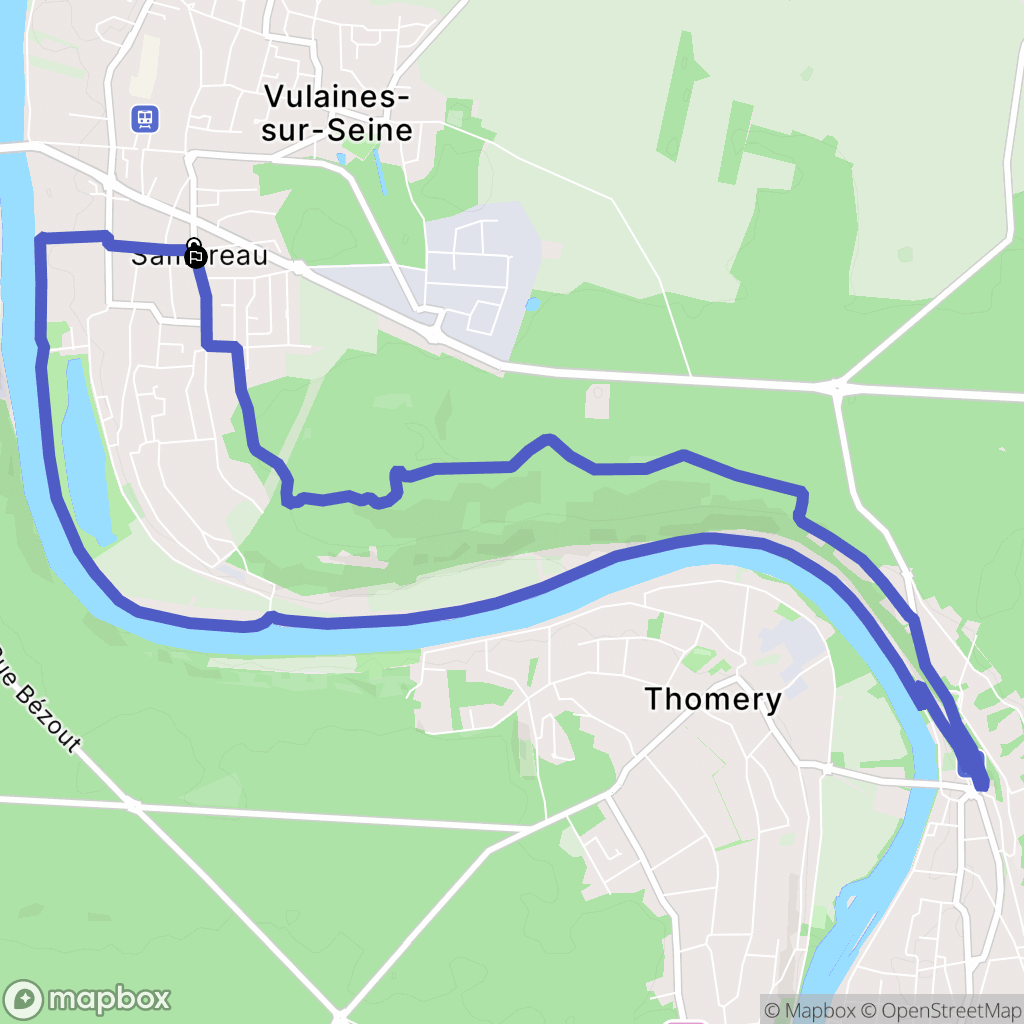 Samoreau : carte du parcours de randonnée - France