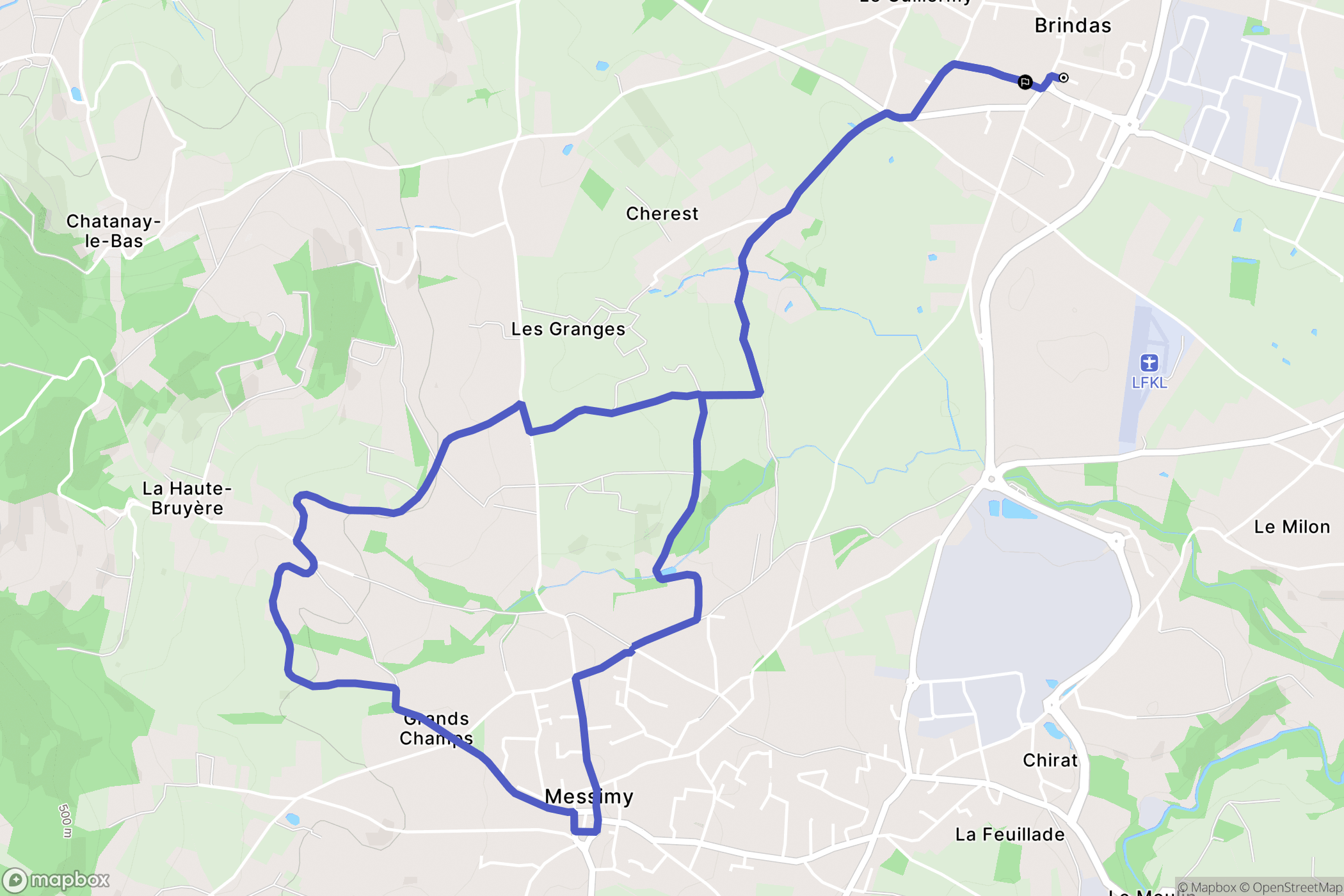 Brindas : carte du parcours de randonnée - France