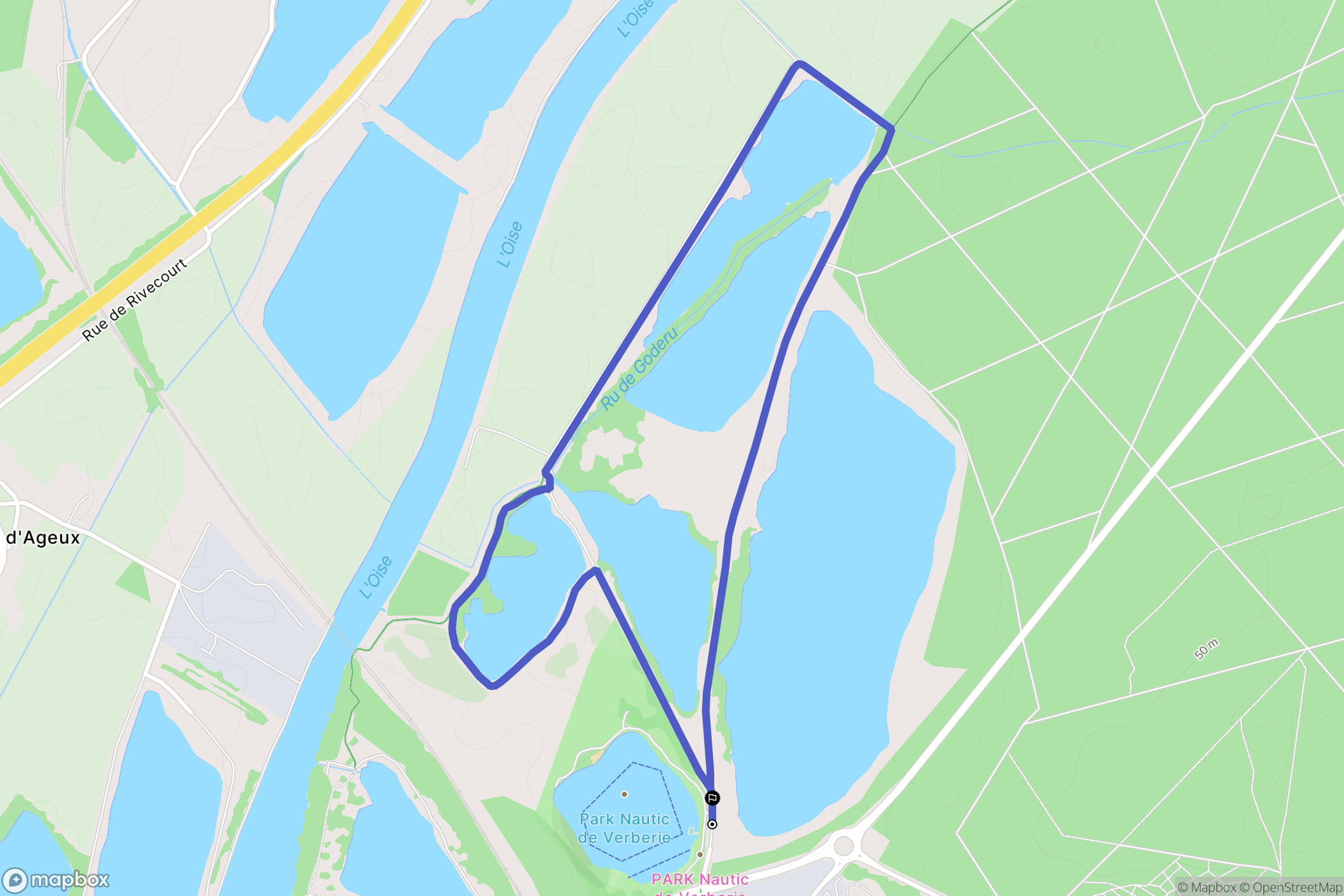 Verberie : carte du parcours de randonnée - France