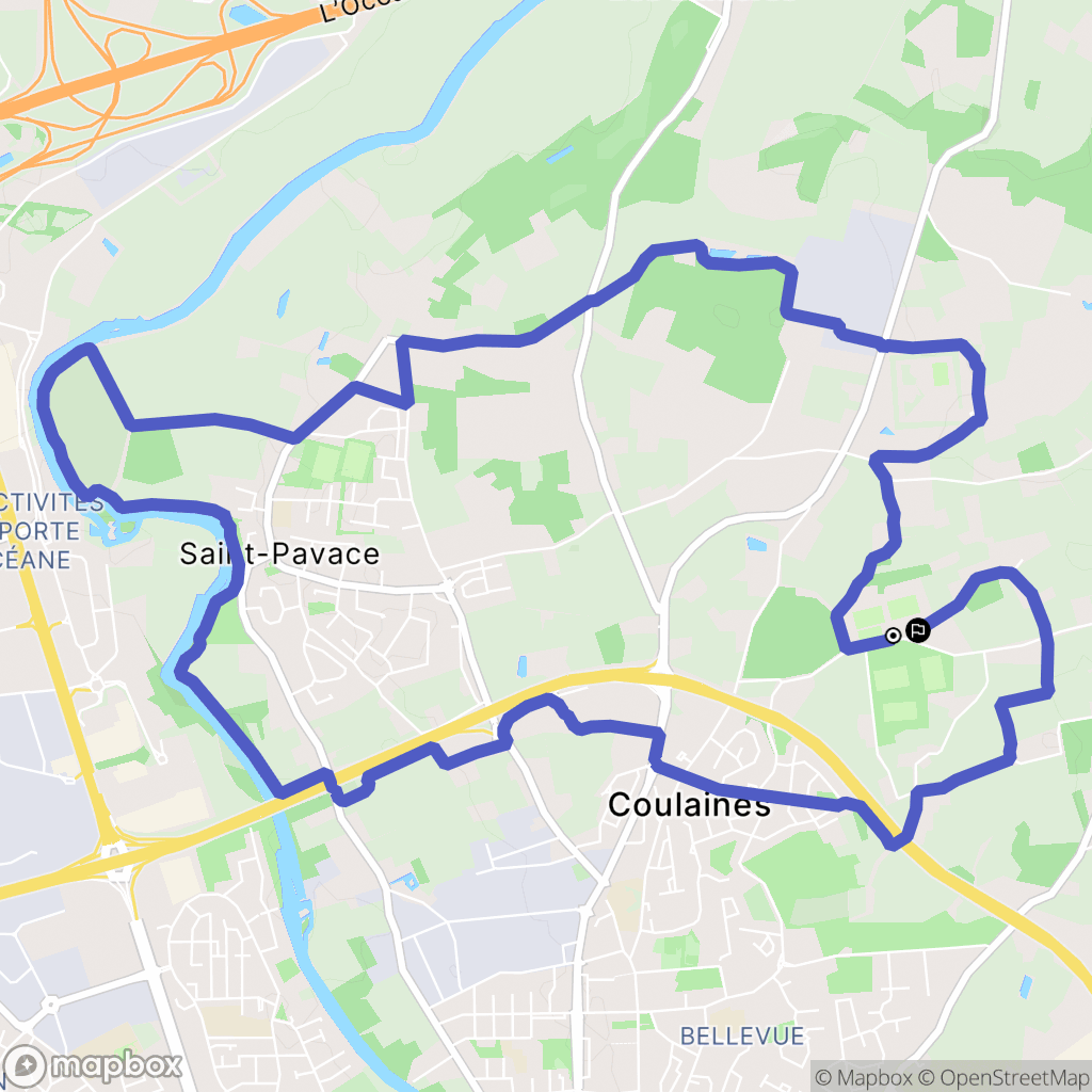 Coulaines : carte du parcours de randonnée - France
