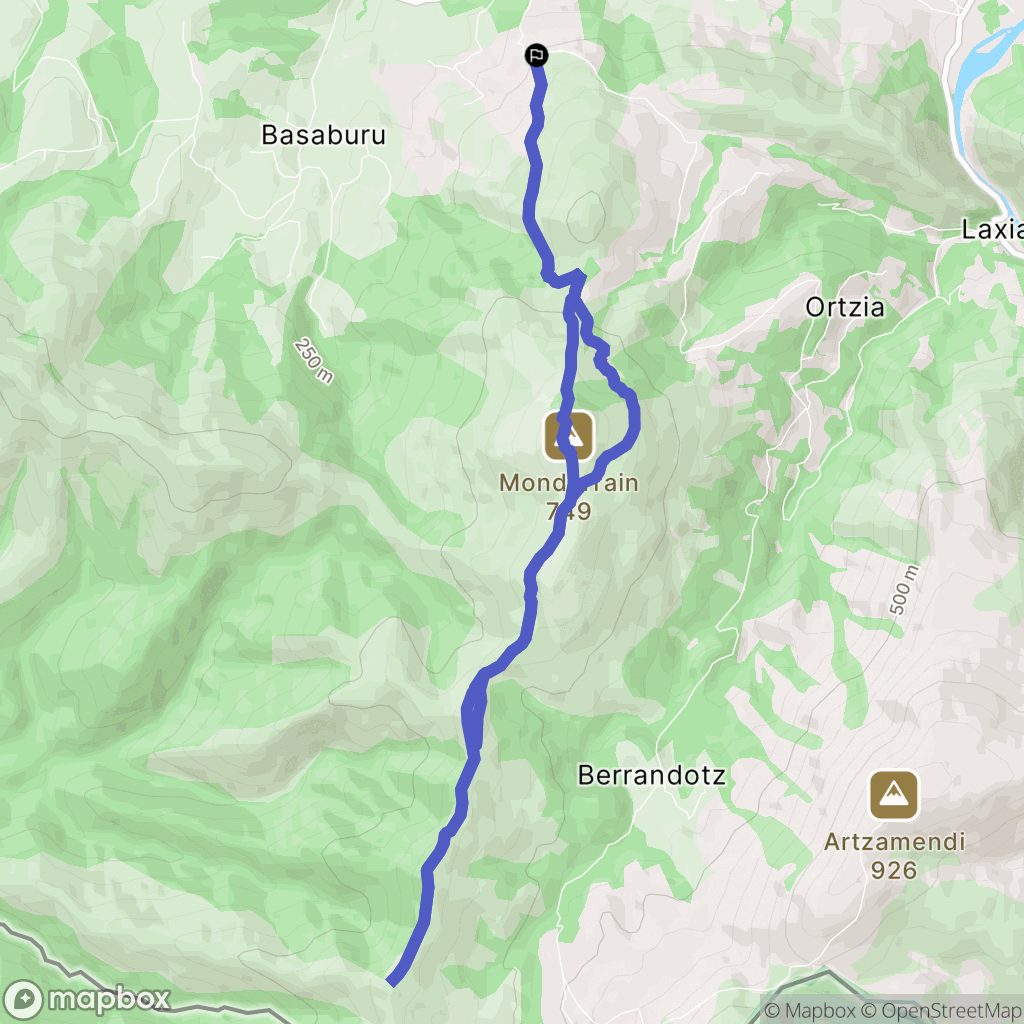 Espelette : carte du parcours de randonnée - France