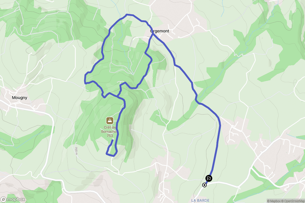 Sillingy : carte du parcours de randonnée - France