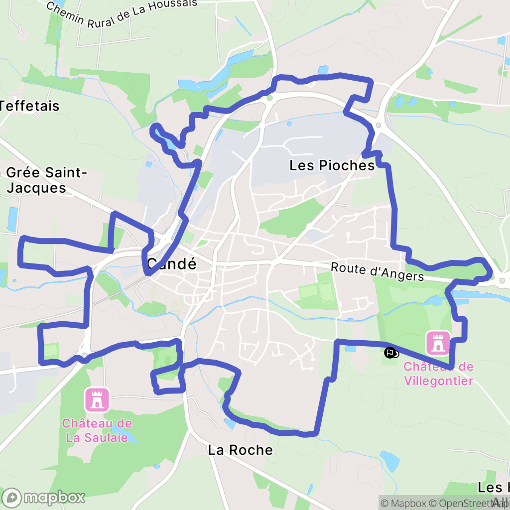 Candé : carte du parcours de randonnée - France