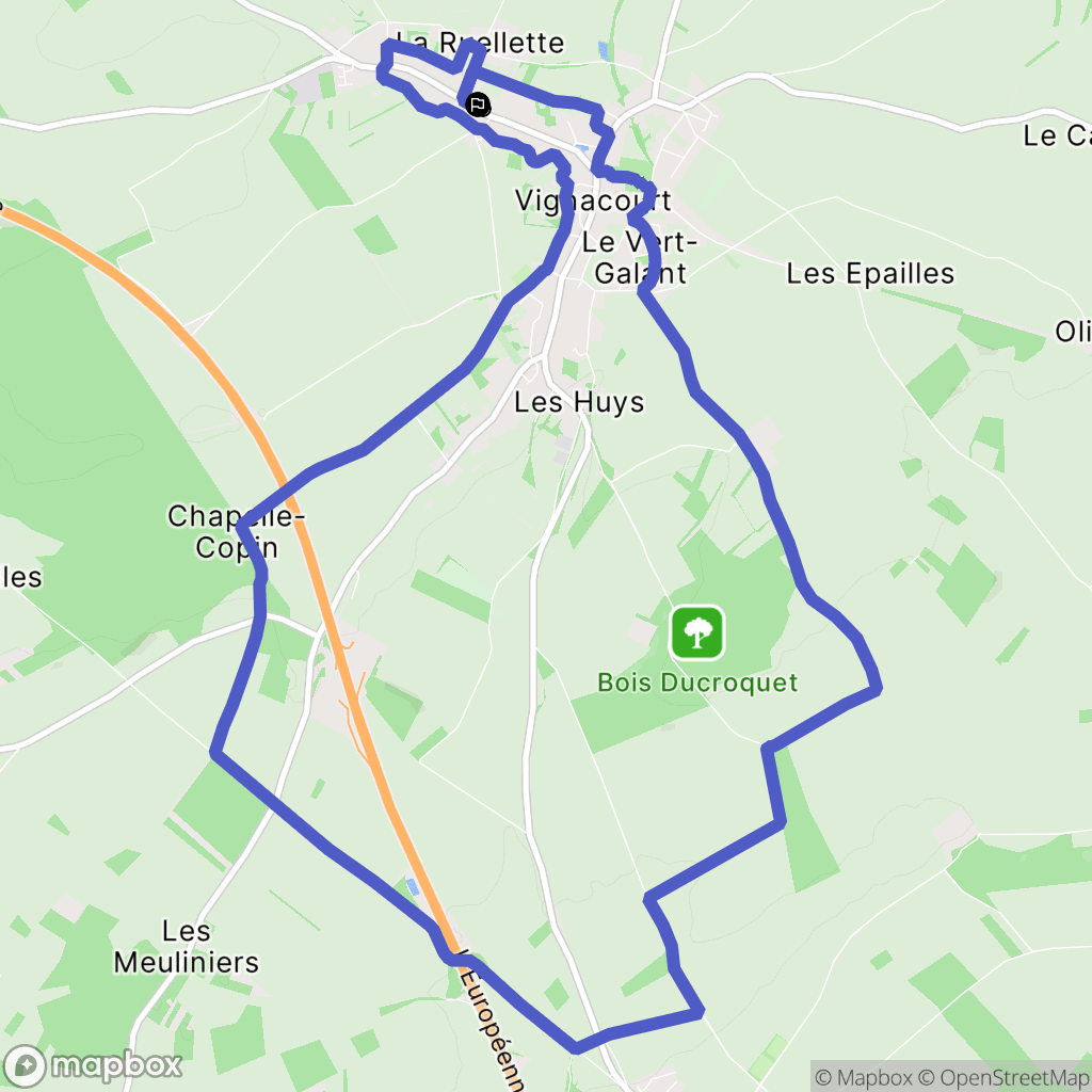 Vignacourt : carte du parcours de randonnée - France